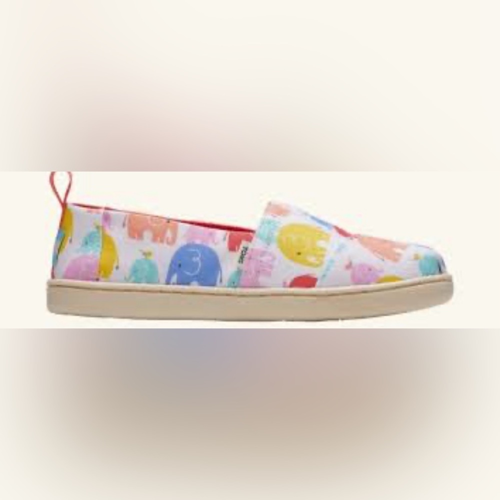 TOMS Women's Alpargata Graphic Elephant Slip-On flats